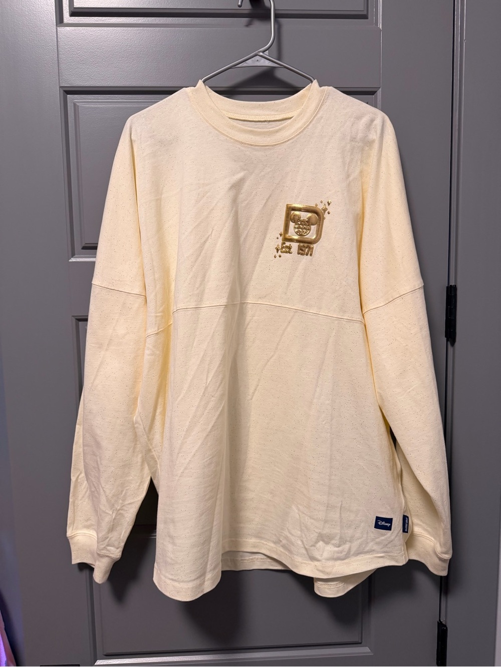 Disney 2023 Gold Pixie Dust Castle Spirit Jersey Crewneck Sweatshirt XL